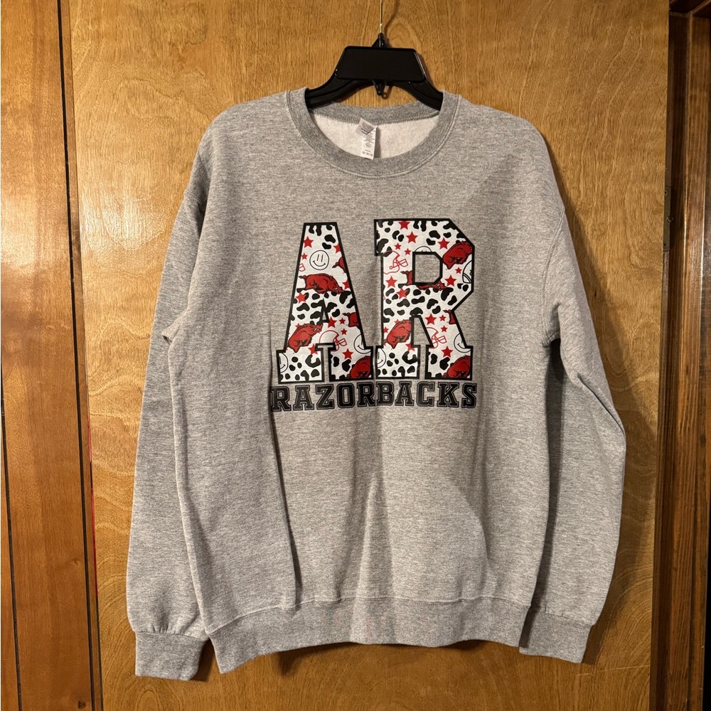 Gray Razorbacks Ladies Sweatshirt